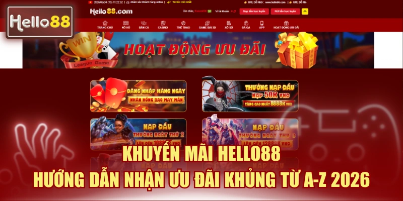 Khuyến Mãi Hello88 - Hướng Dẫn Nhận Ưu Đãi Khủng Từ A-Z 2026 2 khuyến mãi Hello88