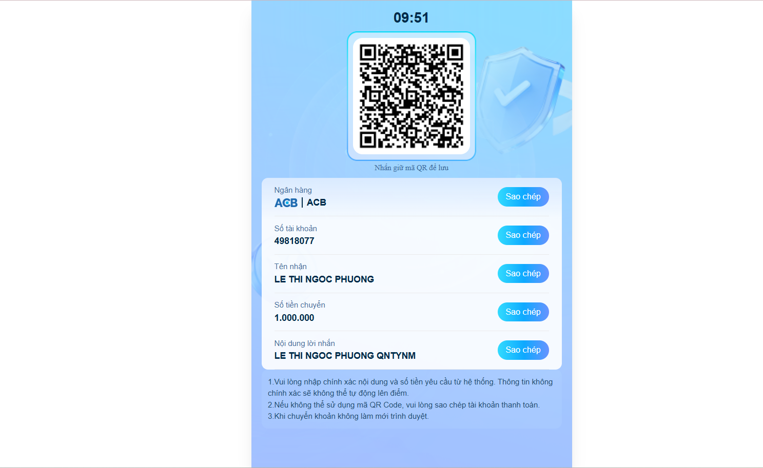 Nạp Tiền Hello88 - Hướng Dẫn Giao Dịch Thần Tốc, An Toàn 100% 4 Quét mã QR để nạp tiền thành công