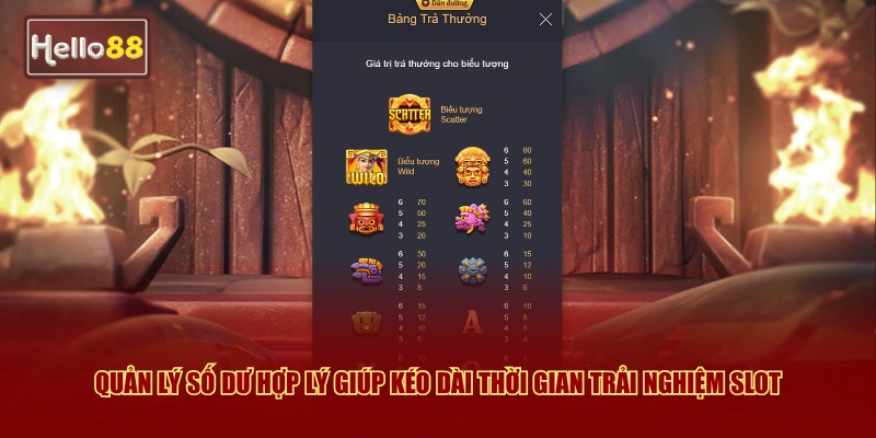 Kho Báu Aztec Hello88 - Hướng Dẫn Chơi Slot 2026 4 Quản lý số dư hợp lý giúp kéo dài thời gian trải nghiệm slot