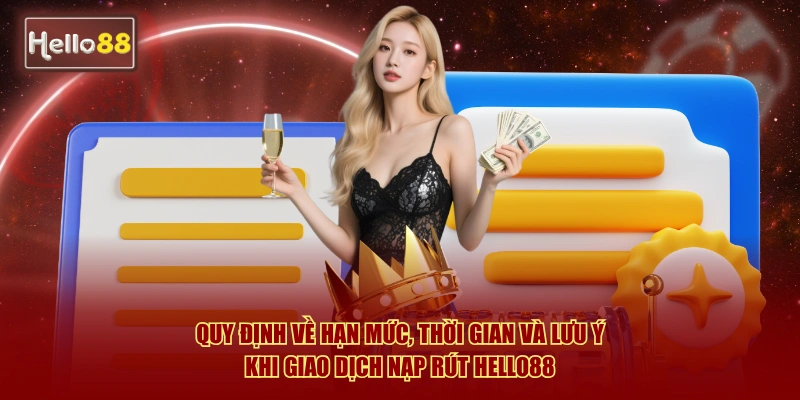 Điều Khoản Điều Kiện Hello88 - Quy Định Mới Nhất 2026 2 Quy định về hạn mức, thời gian và lưu ý khi giao dịch nạp rút Hello88