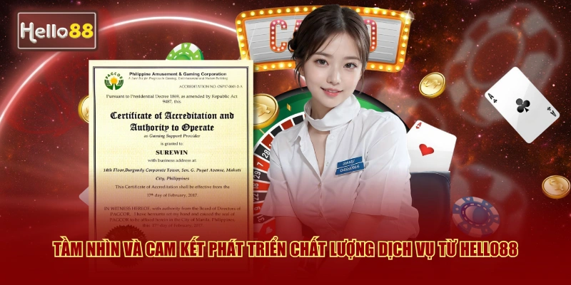 Giấy Phép Hoạt Động Hello88 - Pháp Lý Minh Bạch Uy Tín 2026 3 Tầm nhìn và cam kết phát triển chất lượng dịch vụ từ Hello88